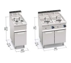 Bertos Freidora A Gas Macros 700 Turbo De Pie GL Doble