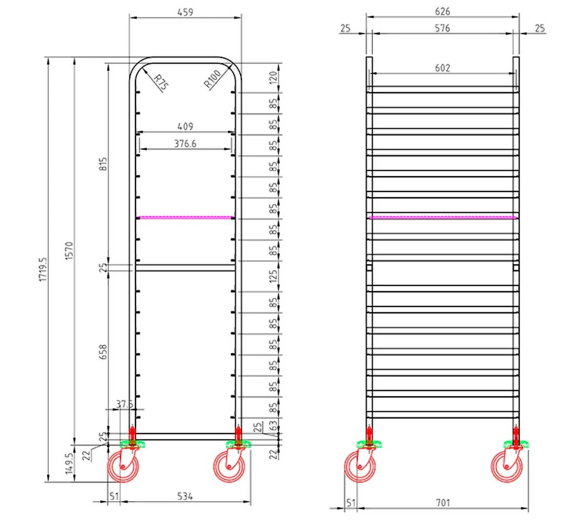 Edenox Carro Alto Pastelero 1 Edenox Carro Alto Pastelero